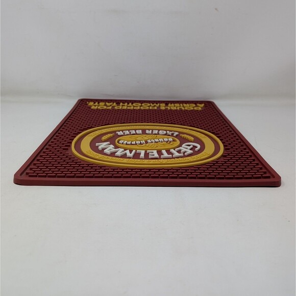 VTG Gettelman Lager Beer Bar Mat Red Rubber 14.5" x 11" Man Cave Double Hopped - Picture 8 of 9